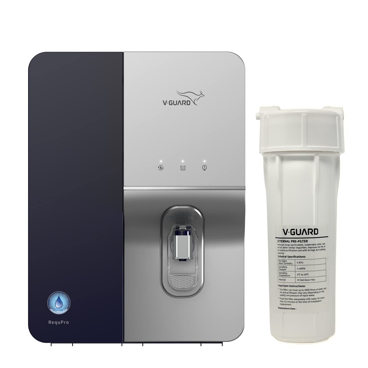 V-Guard RequPro True High Recovery RO UV UF Water Purifier