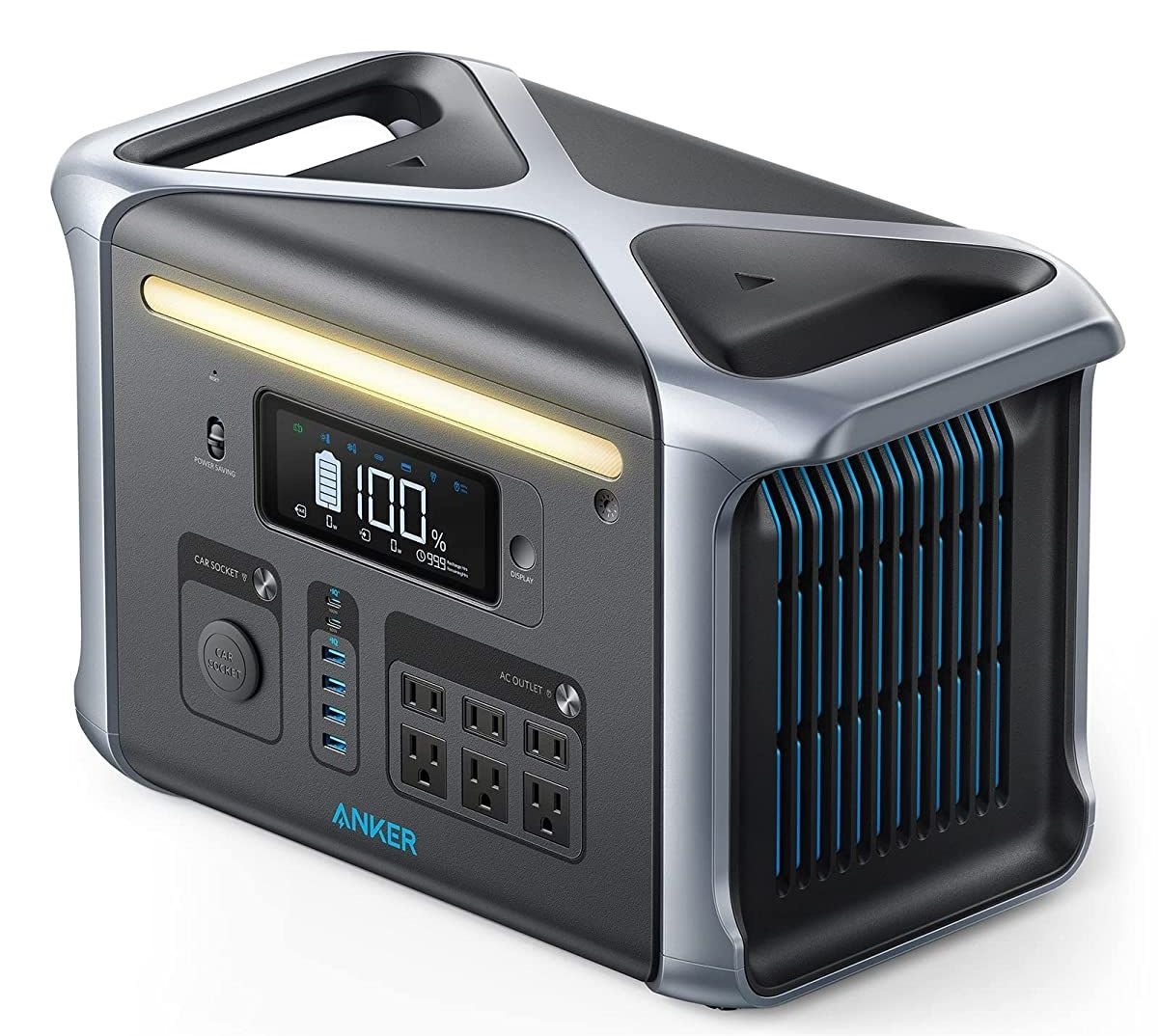 Anker 757 Portable Power Station, Powerhouse 1229Wh LiFePO4 Battery, 1500W Solar Generator