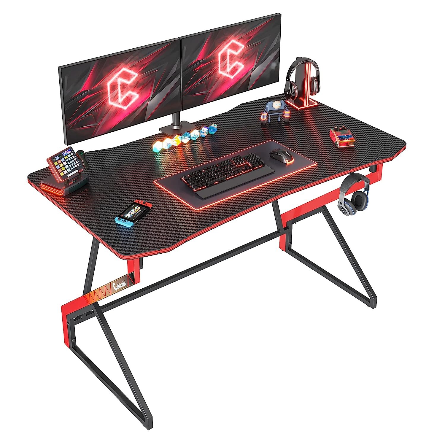 05. CubiCubi Simple Gaming Desk Z Shaped 40 inch Gamer Workstation