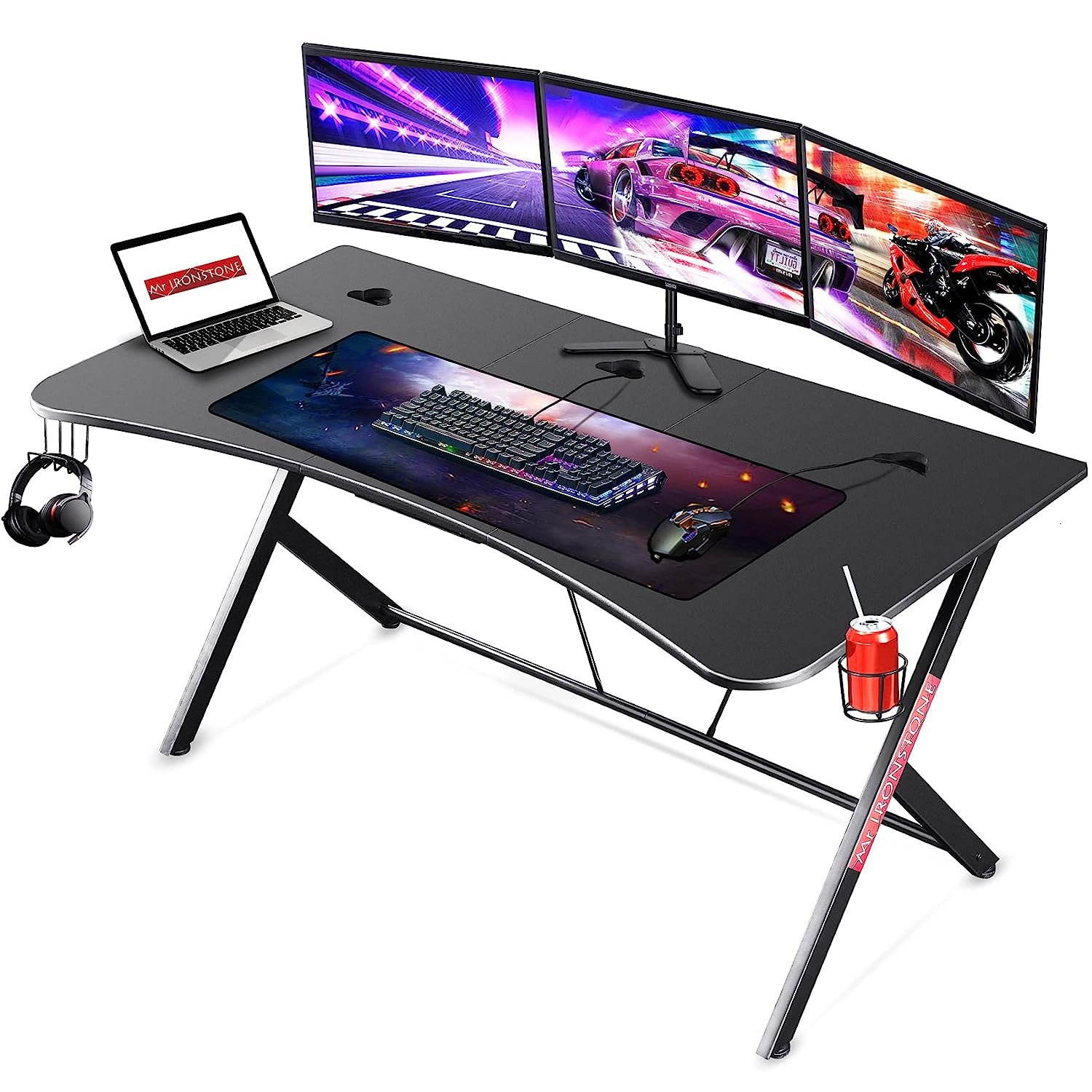 03. Mr IRONSTONE Large Gaming Desk 63" W x 32" D