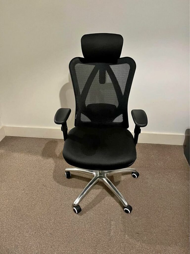 Breathable mesh black office chair featuring a headrest, the SIHOO® M18 High Back Office Chair